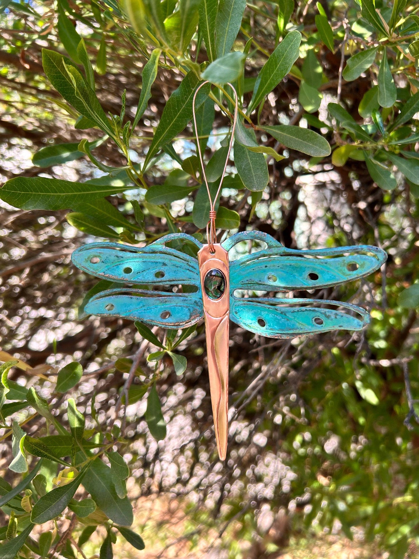 Dragonfly Copper Christmas Ornament
