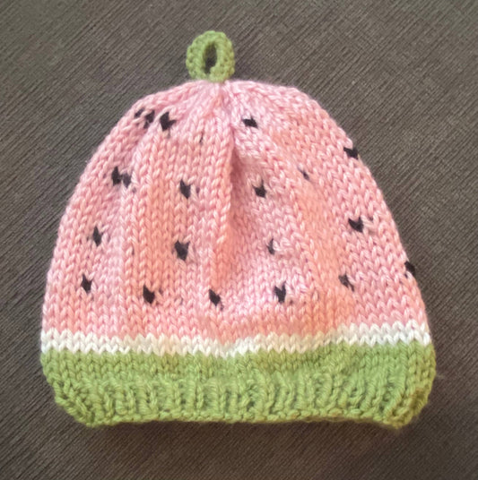Watermelon; Hand knit hat and/or  booties; Baby Toddler Girl: Toddler hat