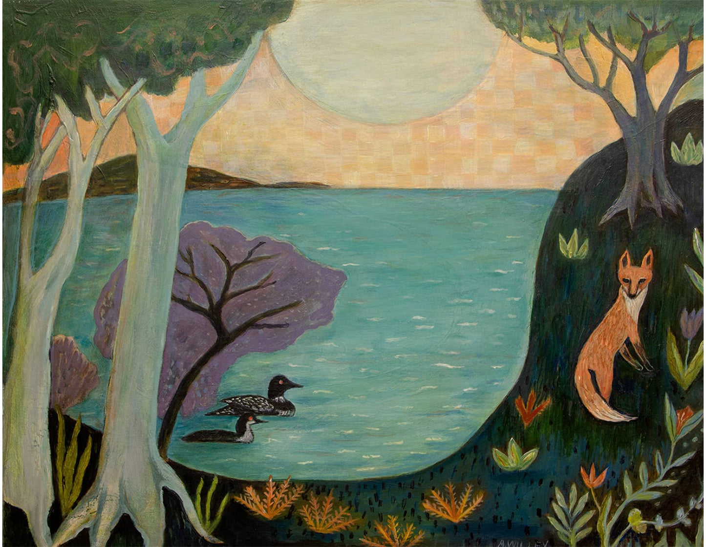 Greeting Card, Nature Card,  Woods, Fox in the Harbor