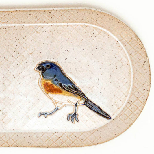 Blue Bird Design Stoneware Handmade Stoneware 10" Platter