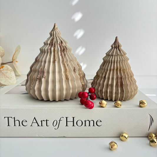 Origami Christmas Tree Set | Christmas Decor: Champagne Bronze Marble