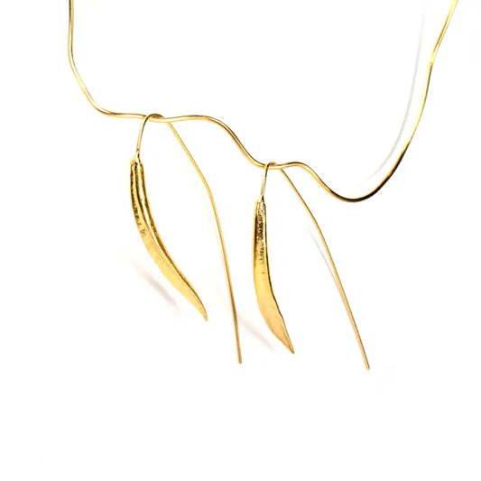 Gold Succulent Wishbone Earrings