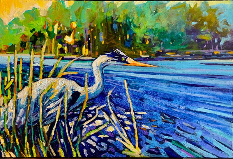 "Herons Soliloquy" Acrylic Painting