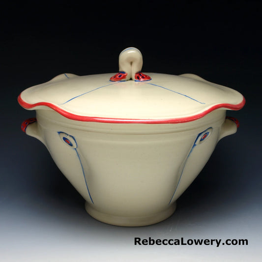 Button Ceramic Casserole Dish with Lid