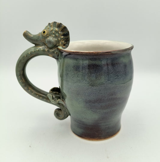 Ceramic Seahorse Mug - Green