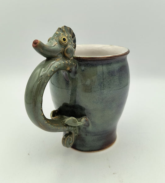 Ceramic Seahorse Mug - Green