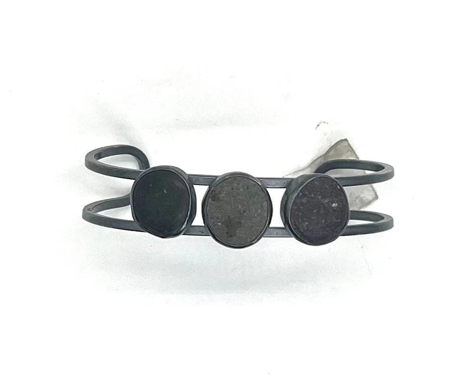 Three Stone Sterling Silver Cuff