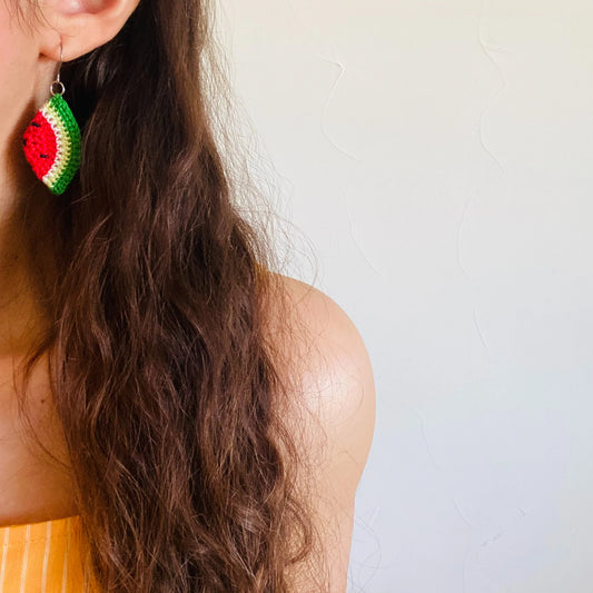 Crochet Watermelon Dangles