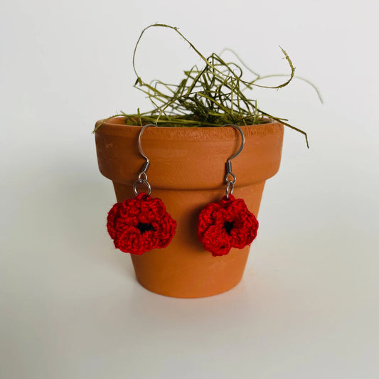 Crochet Poppy Dangles