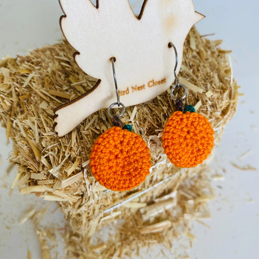 Crochet Pumpkin Dangles