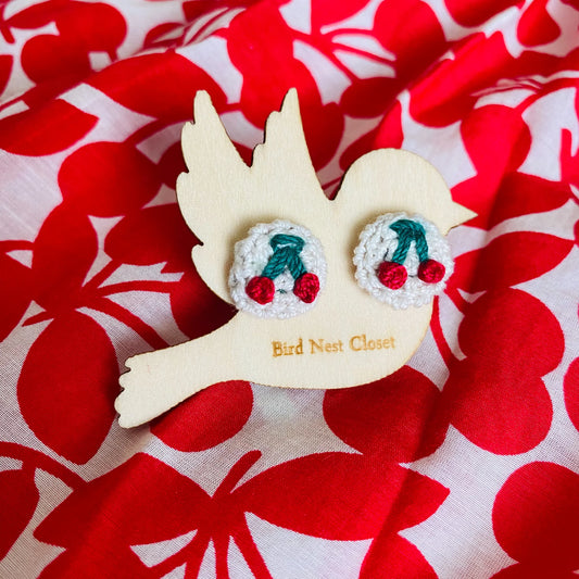 Crochet Cherry Studs
