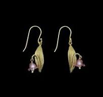 Lily of the Valley Single Pink Flower Earrings