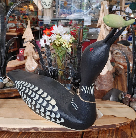 black-white-loon-carved-wood-decor