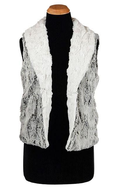 Reversible Faux Fur Vest - Khaki with Ivory