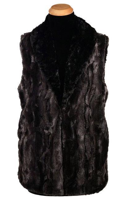 Reversible Faux Fur Vest - Espresso Bean/Black