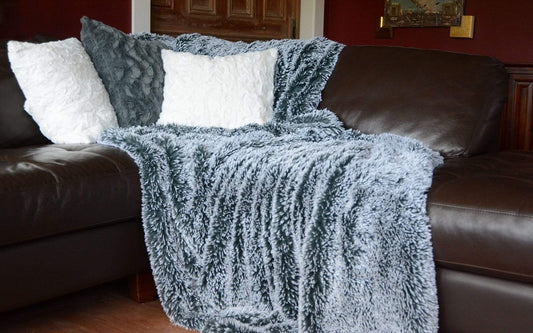 Silver Tip Fox Faux Fur Throw