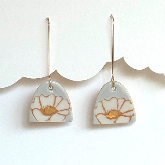 Poppy Short Arch Earrings - Gray
