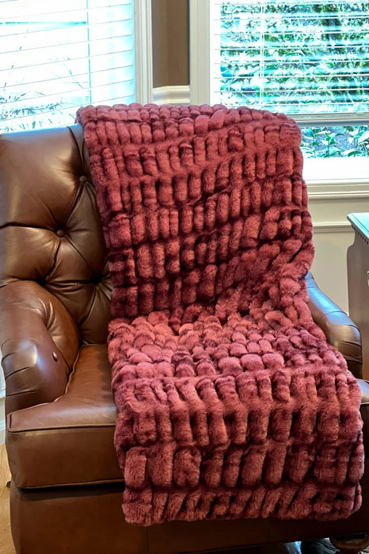 Royal Opulence Faux Fur Throw - Maple Glow in Double Size 58x90