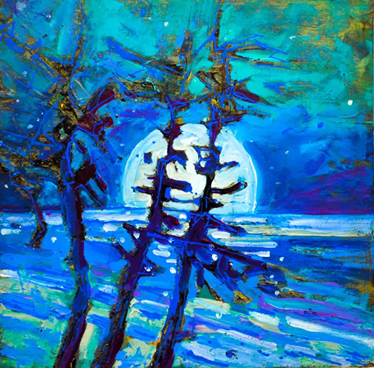 "Sturgeon Moon" Acrylic Painting
