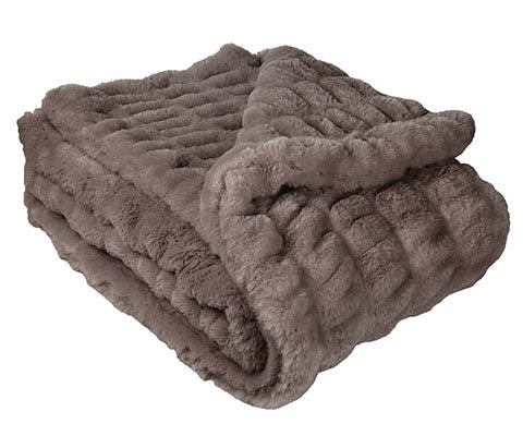 Royal Opulence Faux Fur Throw - Mink Grey