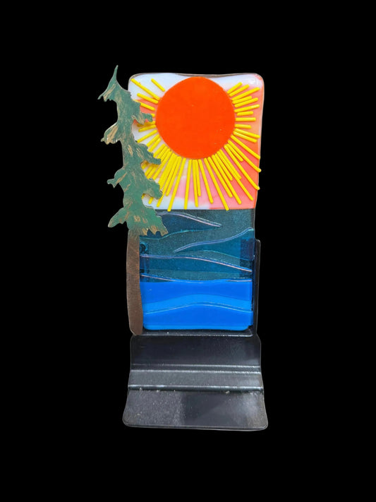 Sun and Surf - Fused Glass & Steel