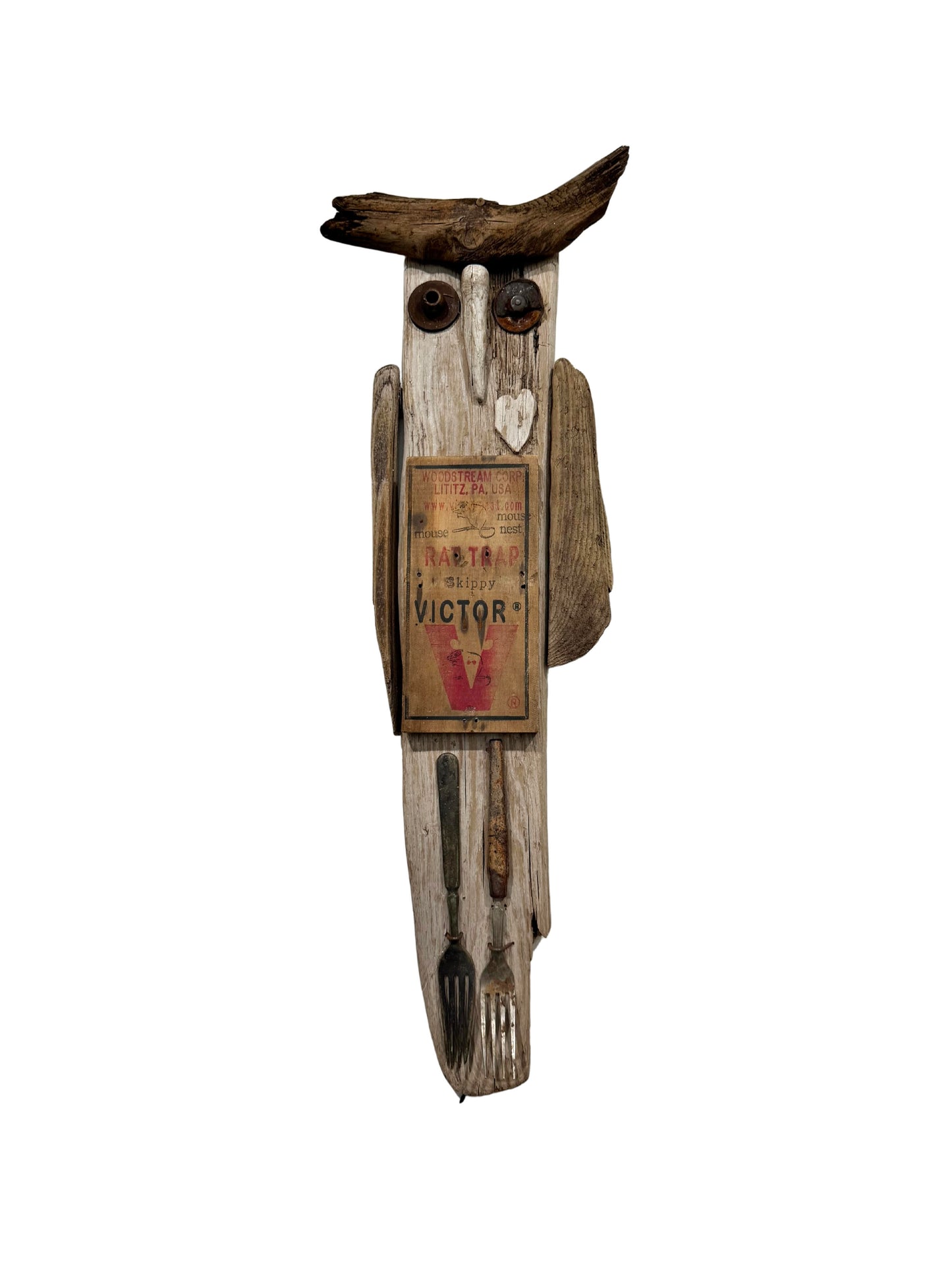 Victor Owl Driftwood Sculpture - Hanging