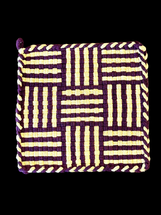 8x8 Hand-Loomed Kitchen Textile - "Fire Up, Chips!"